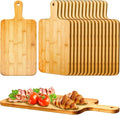 Nuenen 20 Pcs Wood Cutting Board with Handle 15.7 x 7.8 Inch Acacia Bamboo Wooden Serving Kitchen Chopping Boards for Pizza, Bread, Cheese, Charcuterie, Fruit, Vegetables(Bamboo)