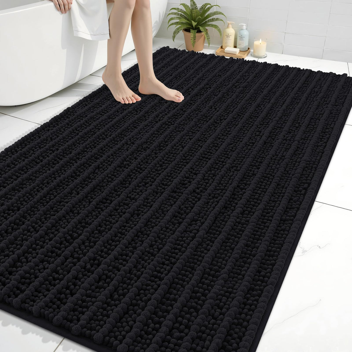 Arotive Bathroom Rugs Mat 70x46, Soft Absorbent Chenille Shaggy Bath Mat