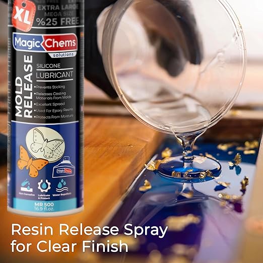Silicone Mold Release Spray (6x16.9 fl oz/500ml) - Epoxy Resin & Candle Mold Release (6 Pack Mega Size)