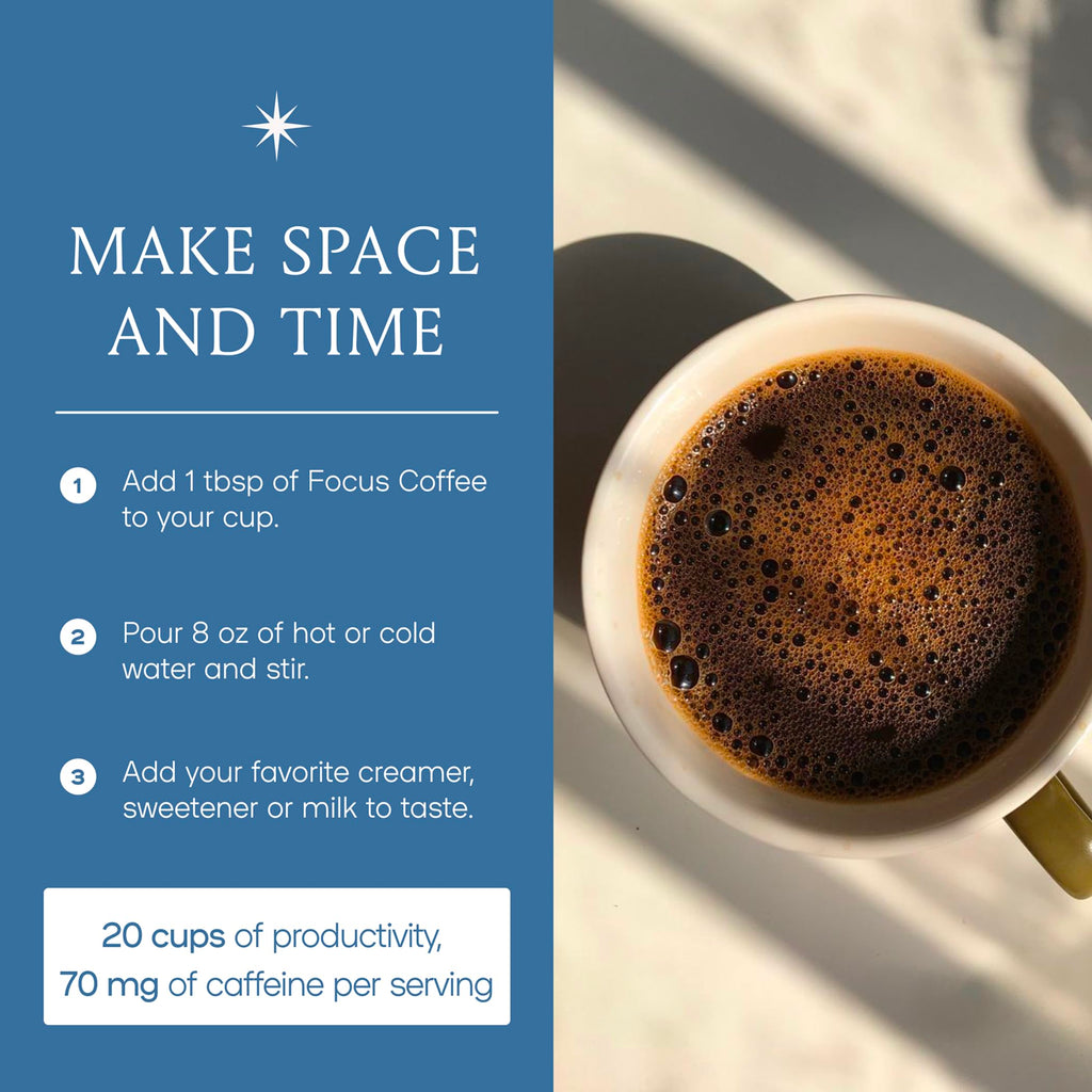 Mushroom Coffee, 20 Cups of Focus, Productivity & Clean Energy, Instant Mushroom Coffee with Lions Mane, Cordyceps and L-Theanine