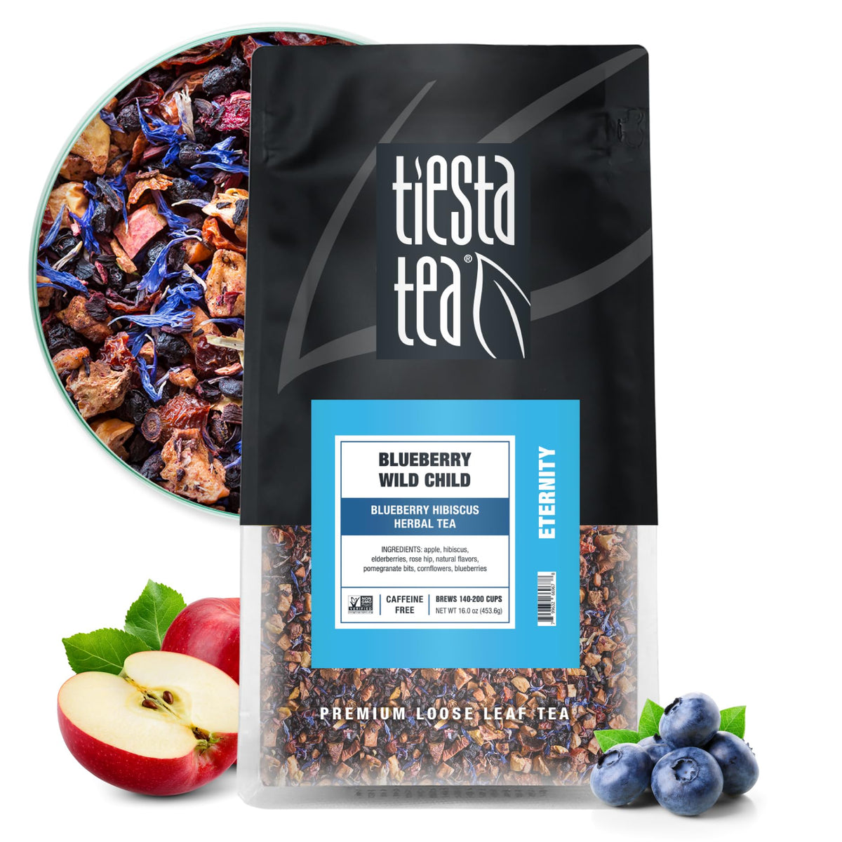 Tiesta Tea Blueberry Wild Child, Blueberry Hibiscus Herbal Tea, 1.8oz