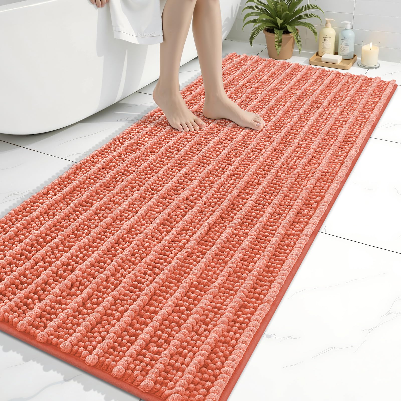 Arotive Bathroom Rugs Mat 30x17, Soft Absorbent Chenille Shaggy Bath Mat — 54" X 24"
