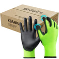 Kebada W1 Safety Work Gloves for Men & Women, 50 Pairs Bulk Pack, PU Coated