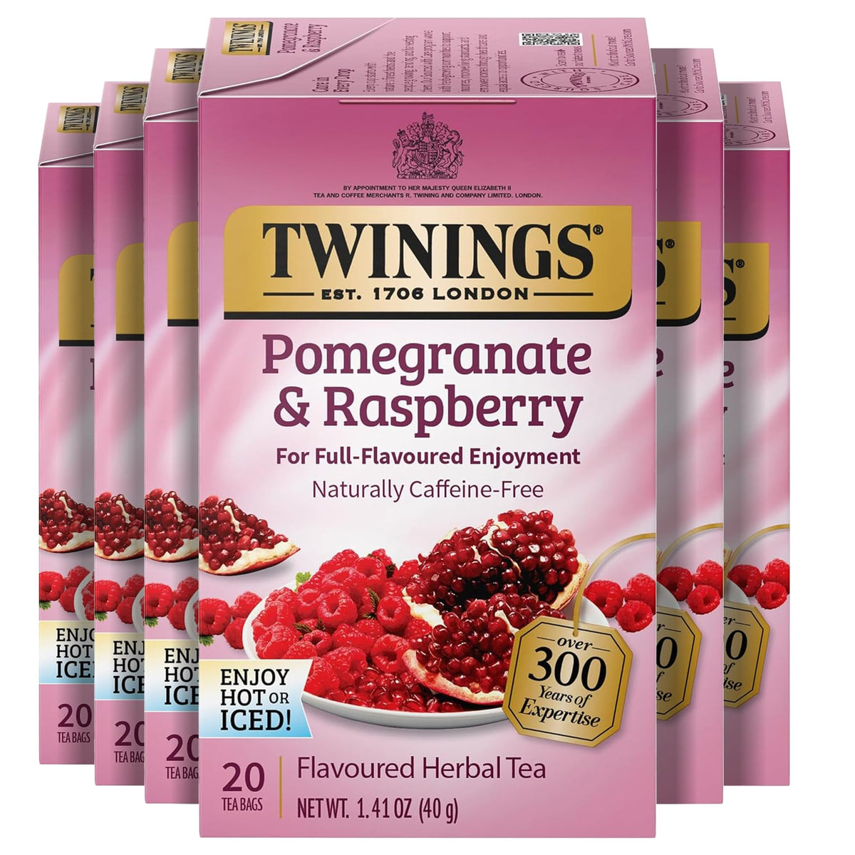 Twinings English Breakfast Black Tea Individually Wrapped Bags, 20 Count (Pack of 6), Flavourful, Robust, Caffeinated, Enjoy Hot or Iced, 120 Teabags