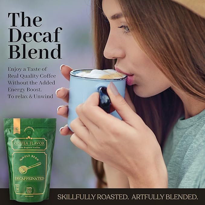Organic Ground Coffee Medium Roast 16oz - Decaffeinated - Stomach Friendly