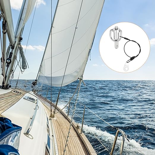 uxcell 1 Pcs Quick Release Pin, 5/16" x 0.5"(Dia. x L) Push-Button Ball Locking Pin 304 Stainless Steel Ring Handle Locking Pin with Wire for Audio Bimini Top Marine, Silver