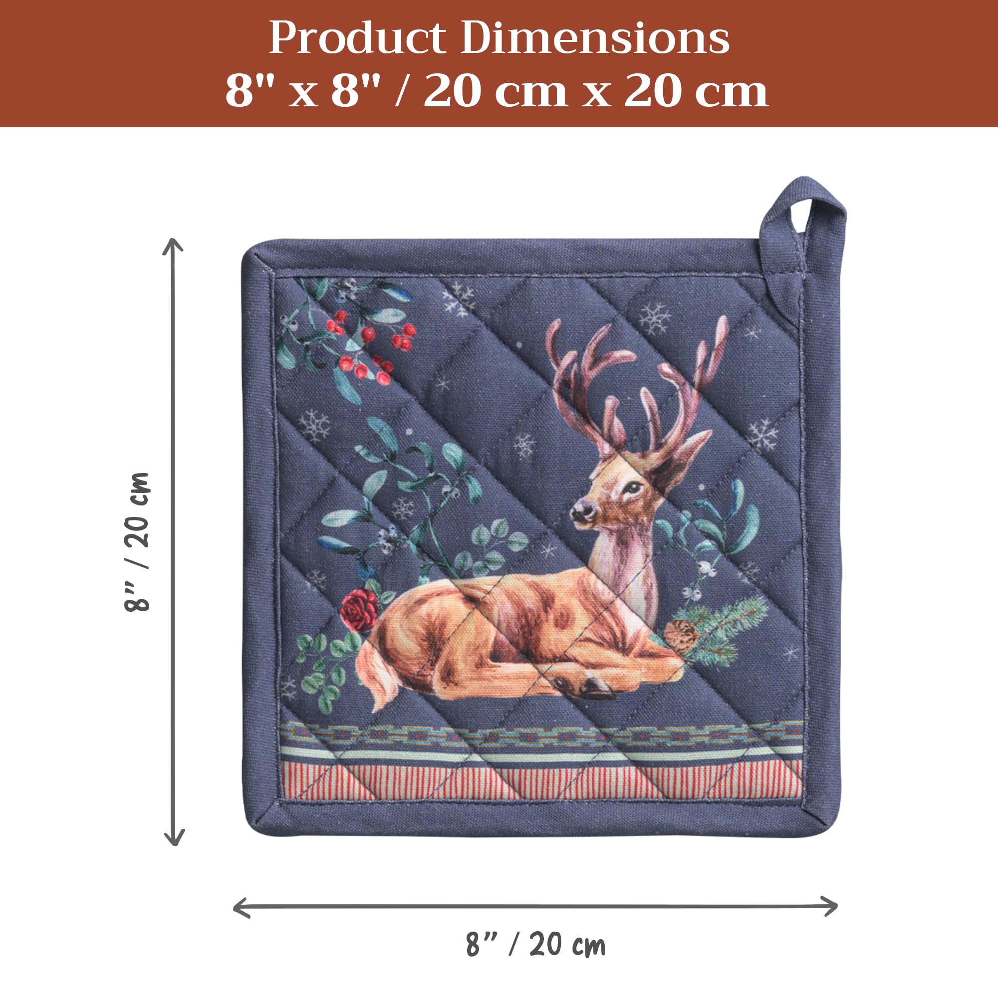 Maison d' Hermine Pot Holders 100% Cotton Potholders (8" x 8", Pack of 1)