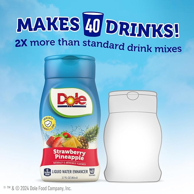 Dole Strawberry Pineapple Liquid Water Enhancer - Sugar Free & Delicious, Makes 160 Flavored Water Beverages - Pack of 4