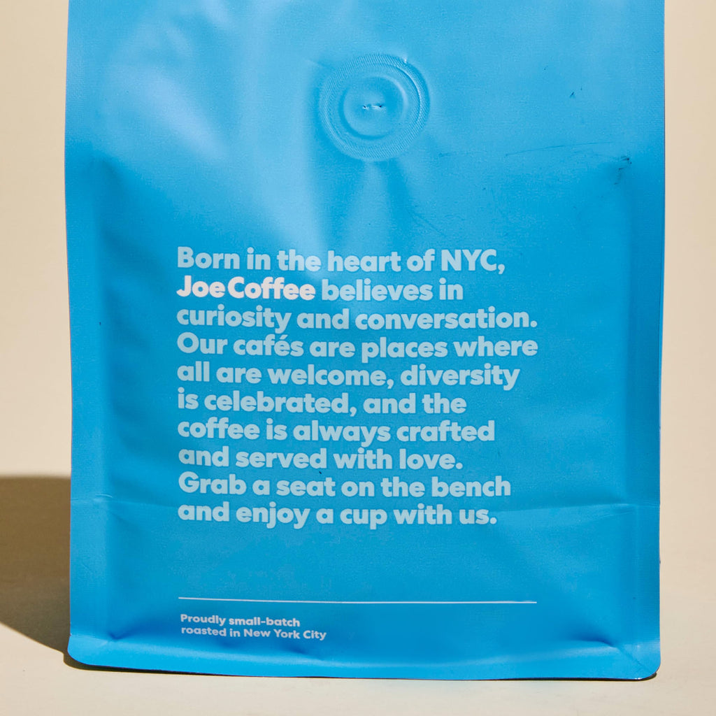 Joe Coffee Company - Half Moon Half Caffeinated Ground Specialty Coffee, 6 oz Bag | NYC Roaster, Rainforest Alliance Certified, Kosher, Climate-Friendly