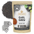 BREWIX, Earl Grey Black Tea Bags (50 Pyramid Bags) Bold & Aromatic Tea with Bergamot | Gluten Free, Energizing & Caffeinated | Sugar-Free, High Caffeine | Gourmet Tea