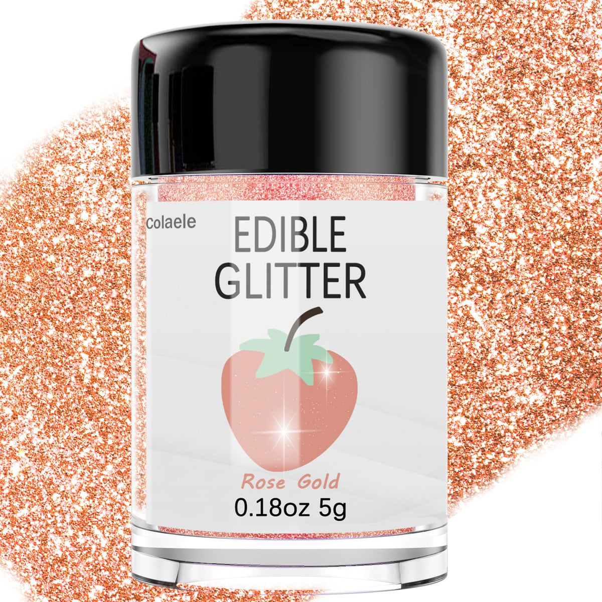 Edible Glitter for Cakes Drinks Luster Dust Set - Colaele 10 Colors Shimmering Disco Glitter Food Grade Metallic Food Coloring Powder Sprinkling for Strawberries, Chocolates, Fondant, Pops, Vegan