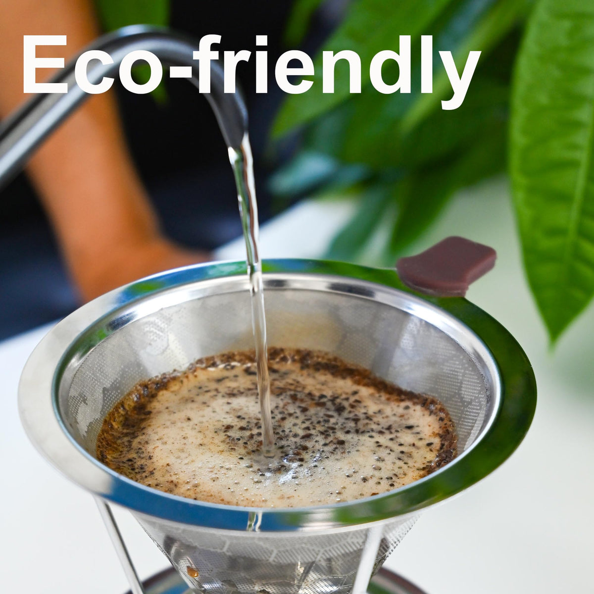 Pour Over Coffee Dripper, Reusable Stainless Steel Coffee Filter with 800-Mesh Double-Layer Cone, Paperless Single Cup Coffee Maker for Mugs, Travel and Camping