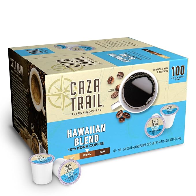 Caza Trail Coffee Pods, Blonde Roast, Single Serve (Packing May Vary)