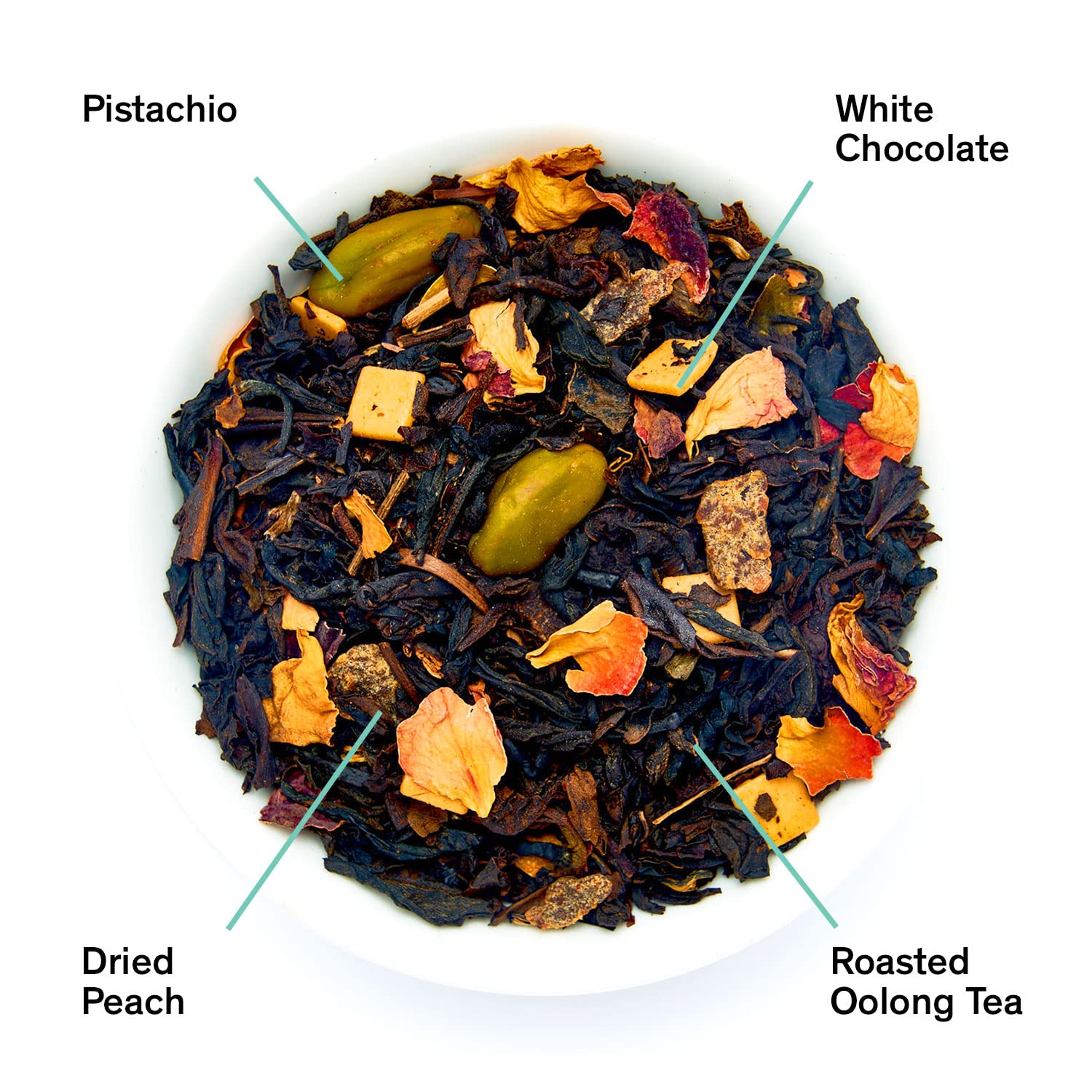 August Uncommon Dark Iris Pistachio Peach Oolong Tea with Caffeine (1.75oz)