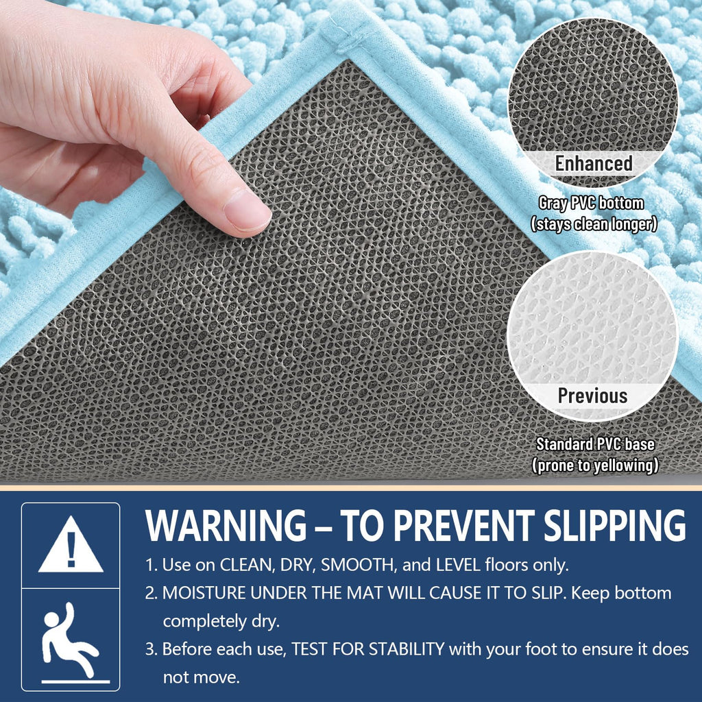 Arotive Bathroom Rugs Mat 24x16, Soft Absorbent Chenille Shaggy Bath Mat