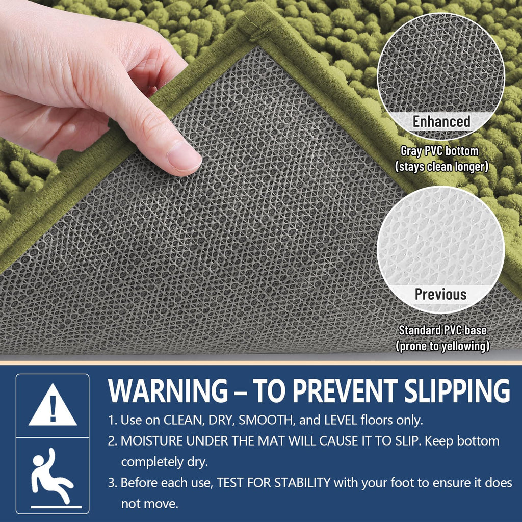 Arotive Bathroom Rugs Mat 24x16, Soft Absorbent Chenille Shaggy Bath Mat