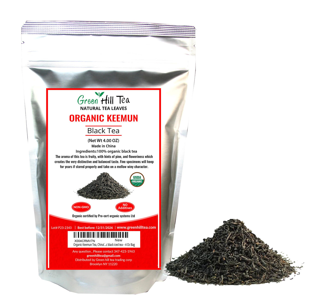 GreenhillTea Aged puerh tea Yunnan Pu-erh – Fermented Loose Leaf Tea, Smooth & Earthy Flavor, Pu-erh tea is an excellent, nutrient-rich choice for brewing kombucha, NO GMO, NO Additives, 100% natural 4 oz