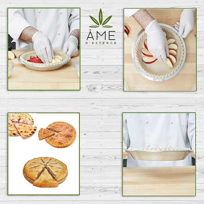 AME D'ESSENCE (1PC-12) Aluminum Pie Pan Commercial Grade Round Pie Plate Size 12" x 1mm Thick