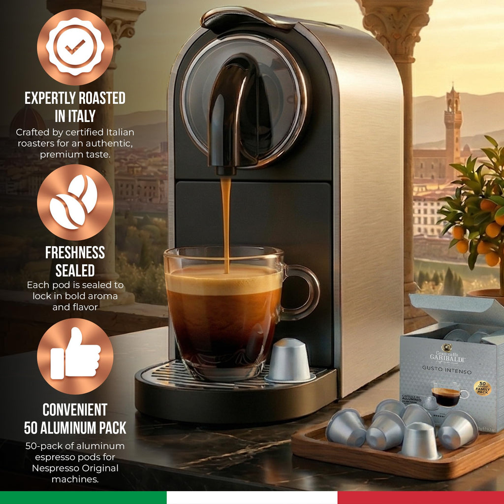 Gran Caffè Garibaldi Gusto Intenso Espresso Capsules, 50 Count Coffee Pods