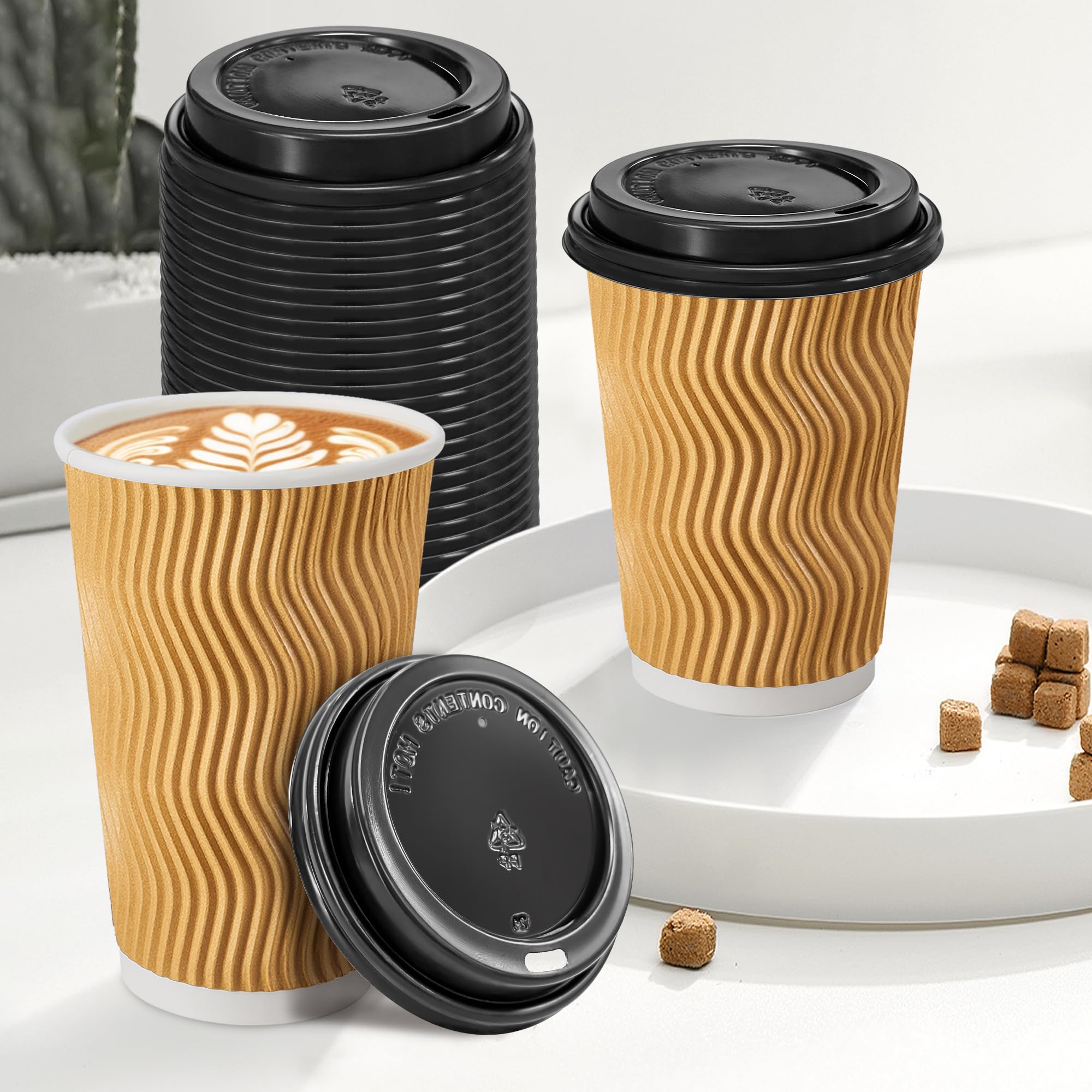 Clawsoff 240 Pack Disposable Coffee Cup lids, 3.54'' Leak-Proof Disposable Plastic Cup Lids for 10, 12, 16, 20oz Paper Cups, Hot/Cold Drinking Cup Lids, Black
