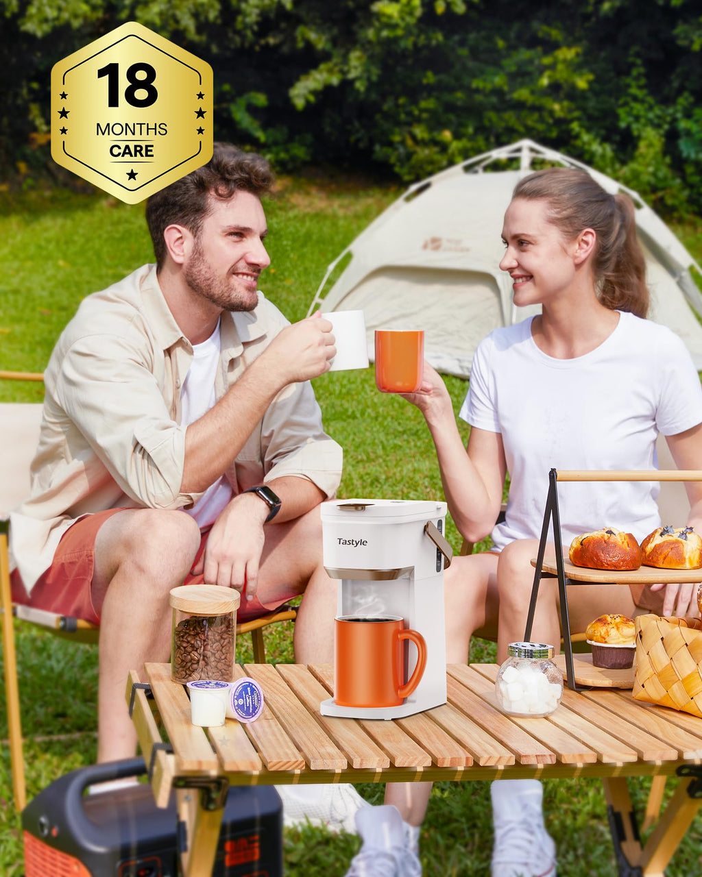 Tastyle Mini Single Serve Coffee Maker for K Cups and Grounds with Handle