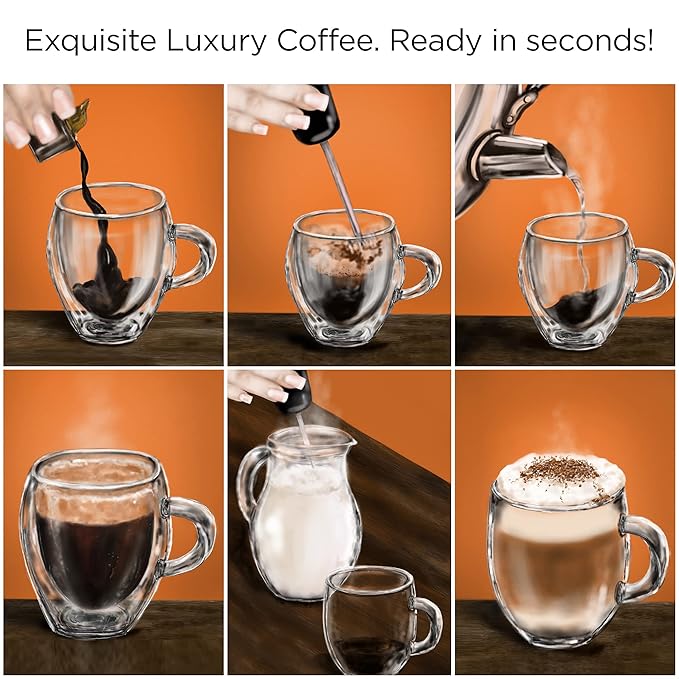 Caffè di Artisan Liquid Coffee Pods – Premium Single-Serve Coffee for Cold Brew concentrate, Iced Coffee & Hot Coffees – Machine-Free, Eco-Friendly, Ready in Seconds. Rich; Asmara with Frother; Arabica; Medium Roast – 24 Count