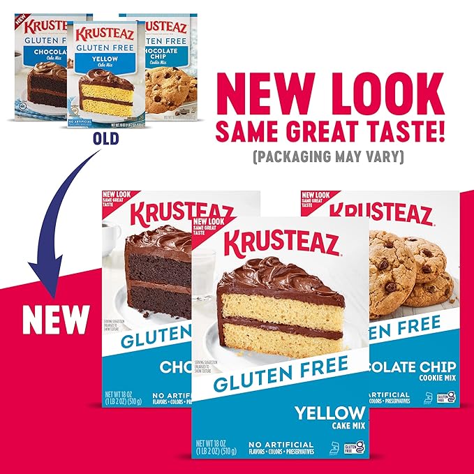 Krusteaz Gluten Free Chocolate Cake Mix, No Artificial Flavors, Colors, or Preservatives, 18 Ounce(Pack of 4)