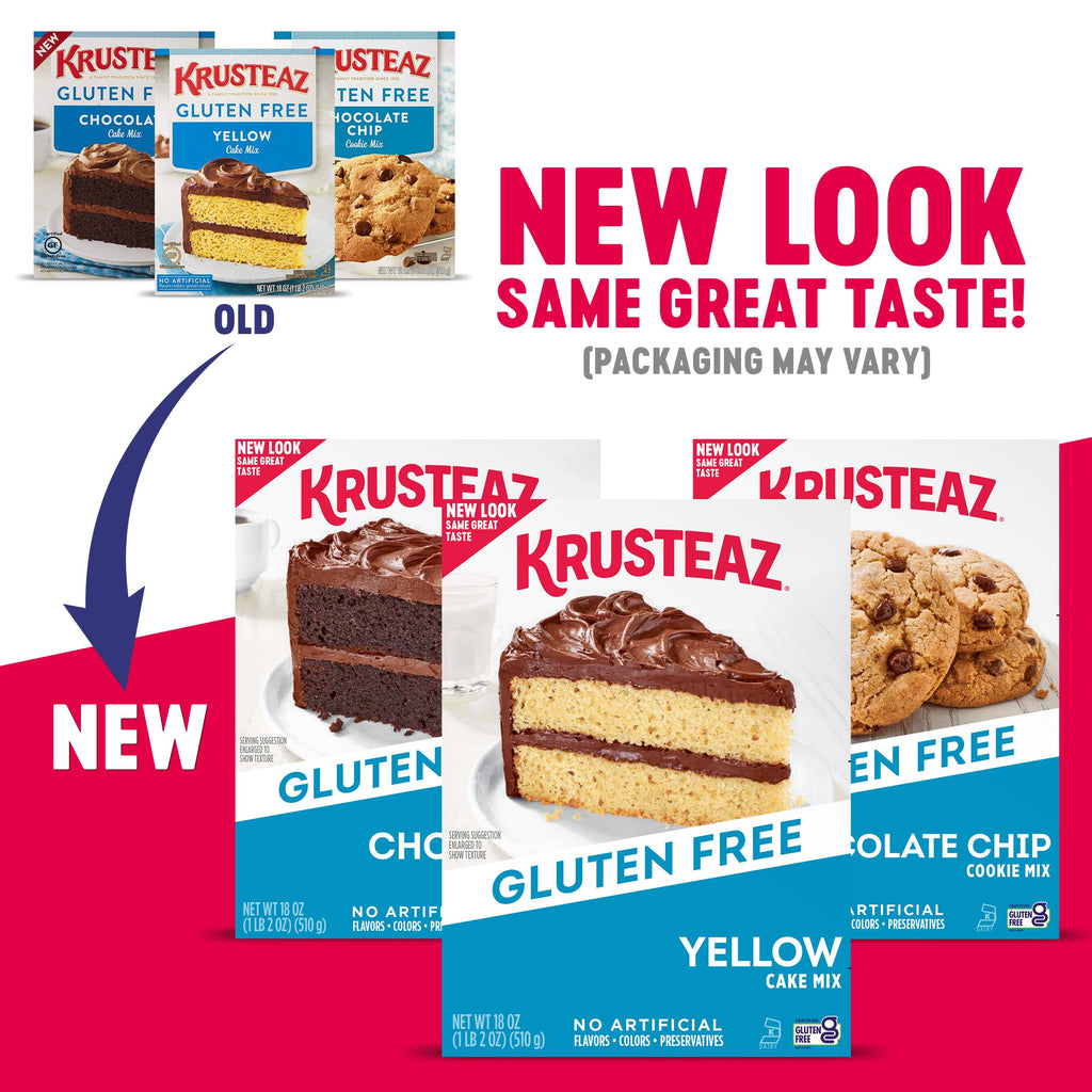 Krusteaz Gluten Free Chocolate Cake Mix, No Artificial Flavors, Colors, or Preservatives, 18 Ounce(Pack of 4)