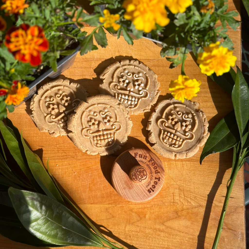 Fun Food Tools, Wood Cookie Stamp, 2.5 Inch (Day of the Dead CS-070)