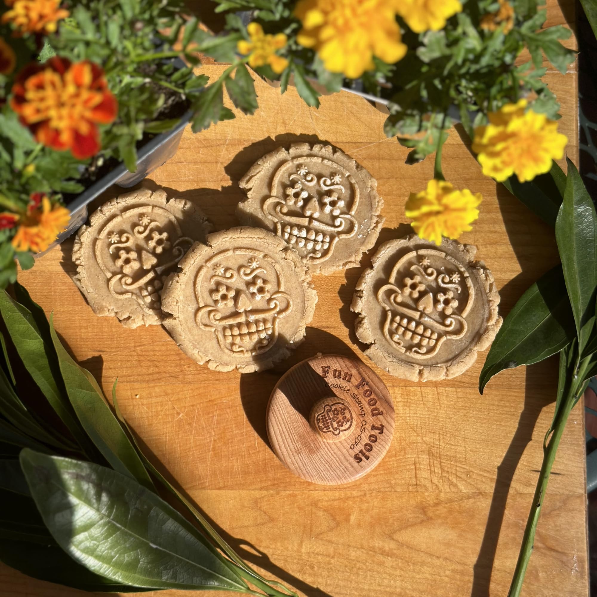 Fun Food Tools, Wood Cookie Stamp, 2.5 Inch (Day of the Dead CS-070)