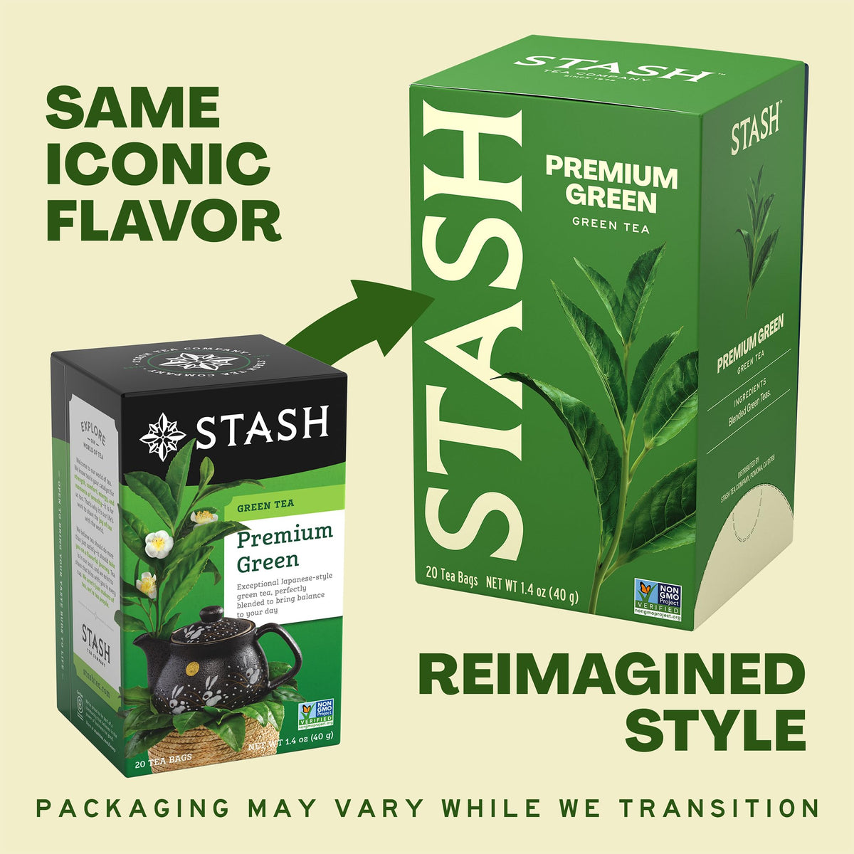 STASH Premium Green Tea, 120 Bags (6 Boxes of 20), Caffeinated