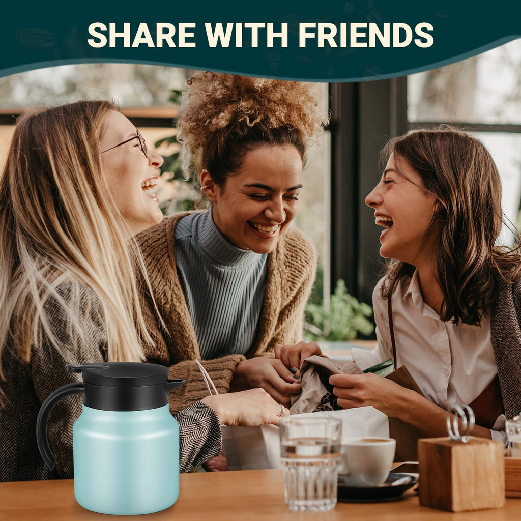 WYHVAND Small Insulated Coffee Carafe, 27 oz, Keeps Hot for 12H, Blue