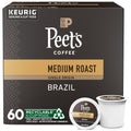 Peet's Coffee Coffee Pods, Medium Roast, Single Origin Brazil, 88 K Cups
