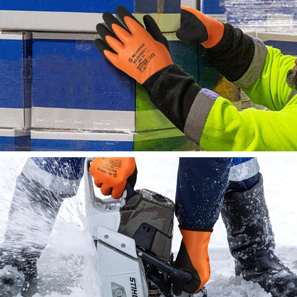 Schwer 100% Waterproof Winter Work Gloves Latex Coated, CR3302-1, XXL