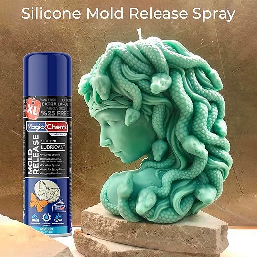 Mold Release, Silicone Mold Release Spray (12x16.9 fl oz/500ml) Mold Release for Epoxy Resin and Candle Mold Release Spray (12 Pack Mega Size)