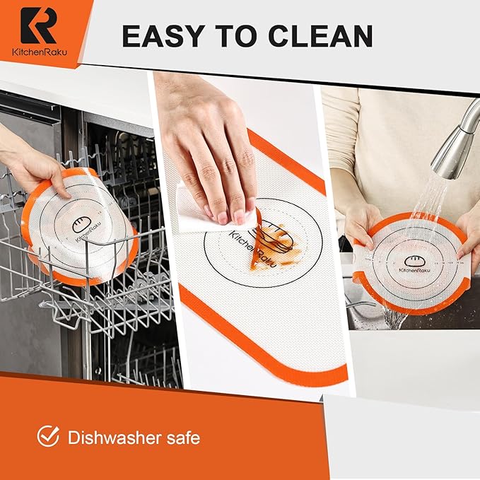 Cook's Aid 2 Pcs Silicone Bread Sling for Dutch Oven, Non-Stick Bread Baking Mat Set, Reusable Sourdough Bread Sling with Long Handles for Easier Transfer for Dough