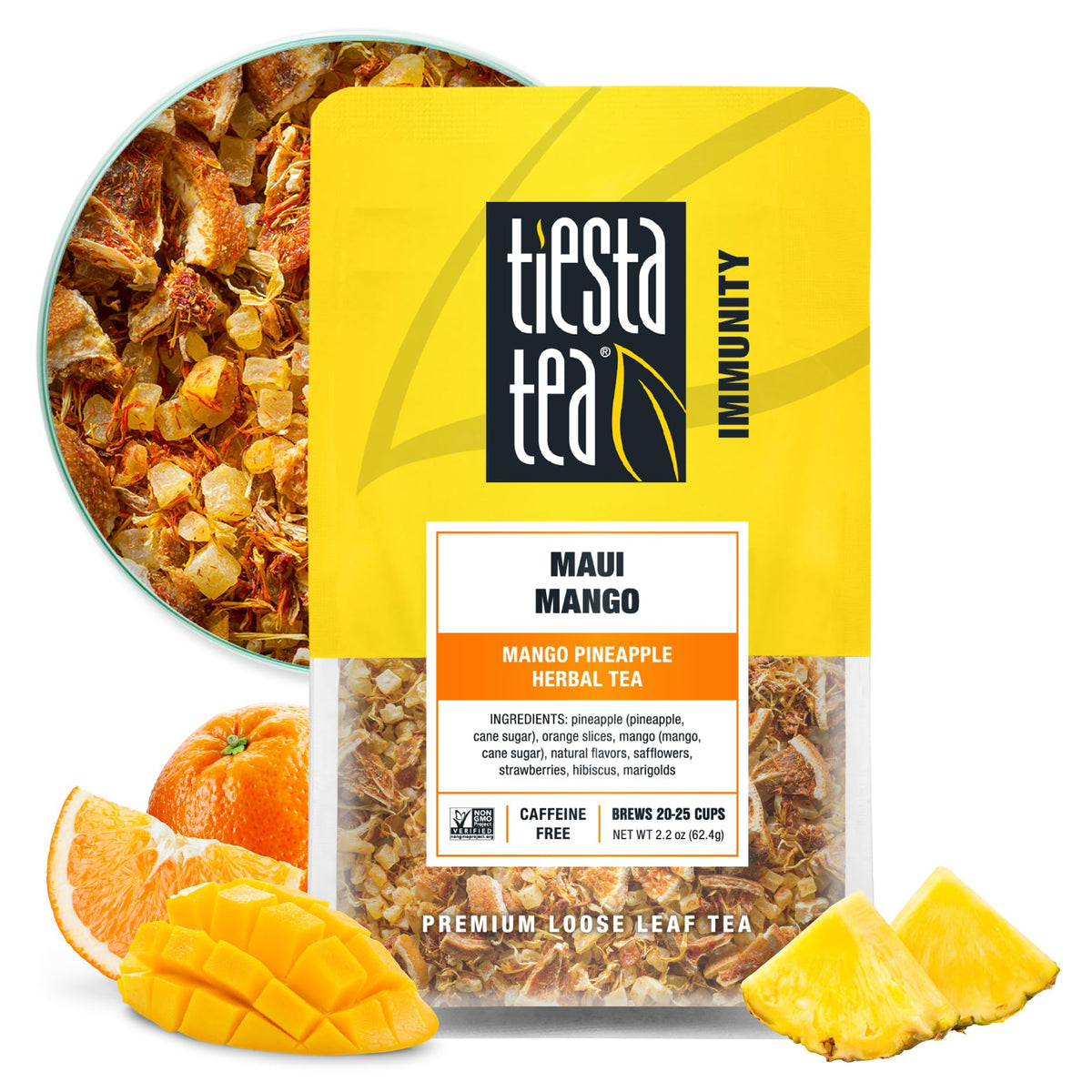 Tiesta Tea - Maui Mango, Loose Leaf, Mango Pineapple Herbal Tea, 33oz