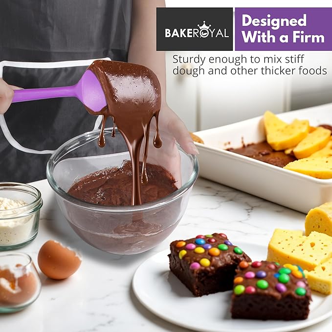 Silicone Spatula Set - 4-Piece Rubber Spatulas Silicone Heat Resistant 600°F for Everyday Task - Seamless Design Kitchen Spatulas for Nonstick Cookware - Purple