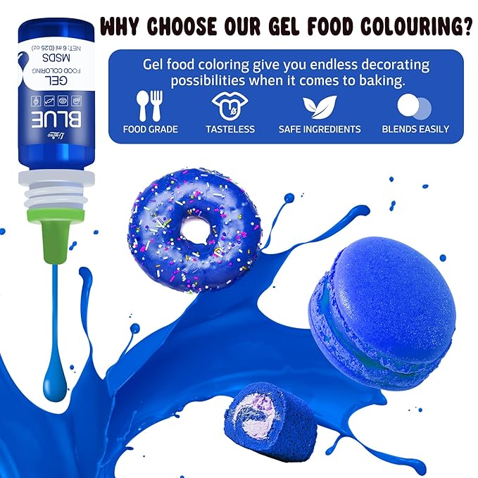 Gel Food Coloring - 4.5oz Vivid Food Coloring Gel for Baking, Cake Decorating, Cookie, Fondant, Macaron - Tasteless Concentrated Edible Food Color Dye for Icing, Slime, Drinks, DIY Crafts (Black)