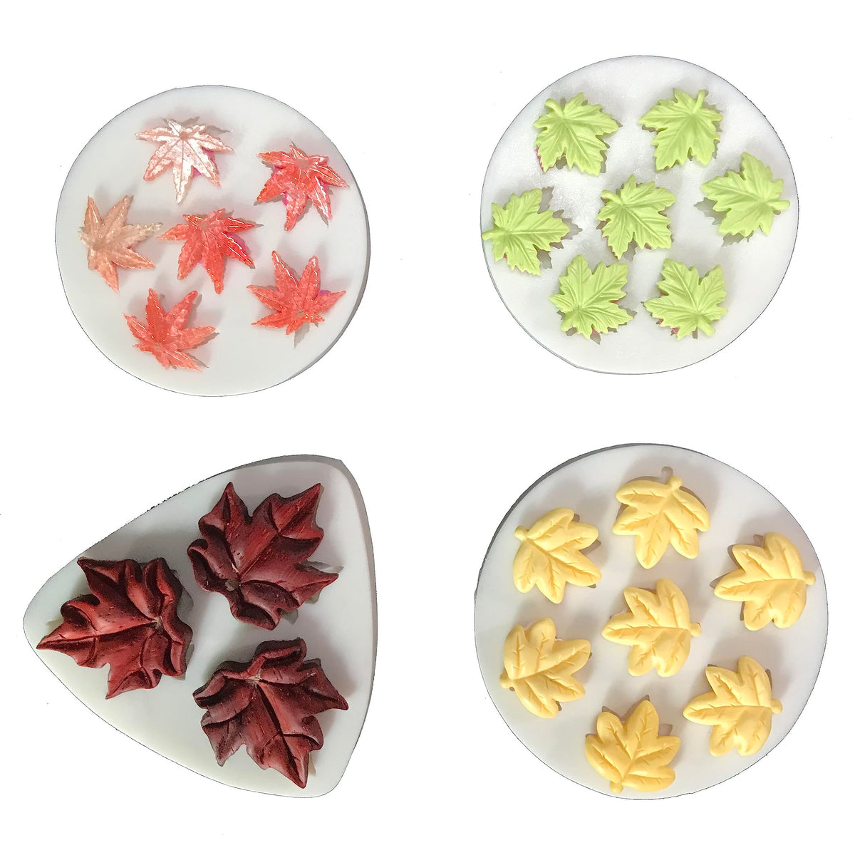 LVDGE Lovely Small Items Silicone Fondant Molds Set For Cake Topper, Gumpaste, Candy & Chocolate, Polymer Clay and More (Round Food Items)