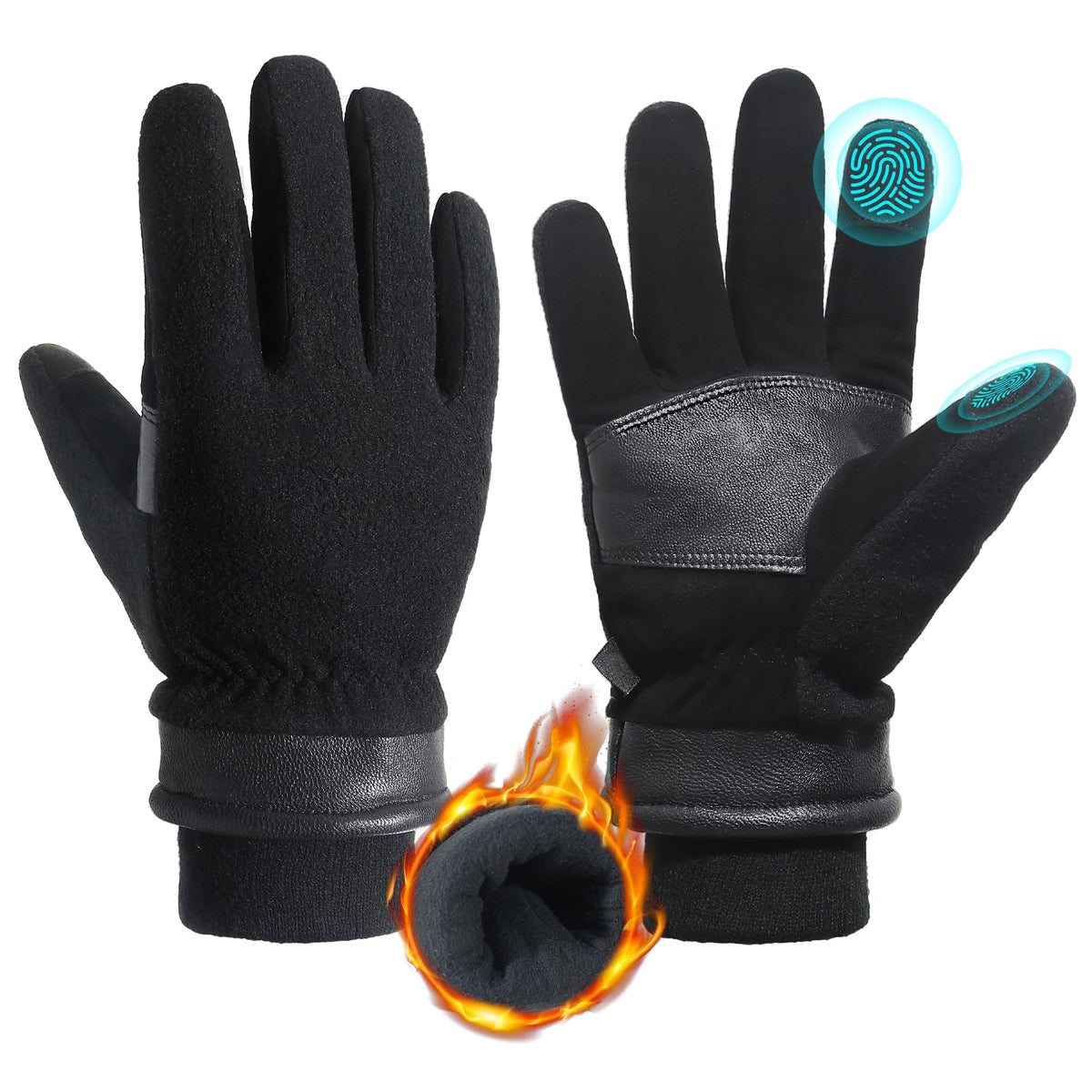 HANDLANDY Winter Work Gloves, 3M Thinsulate Waterproof Insulated Gloves, Warm Ski Glove for Shoveling Snow Outdoor, Gifts for Men Women