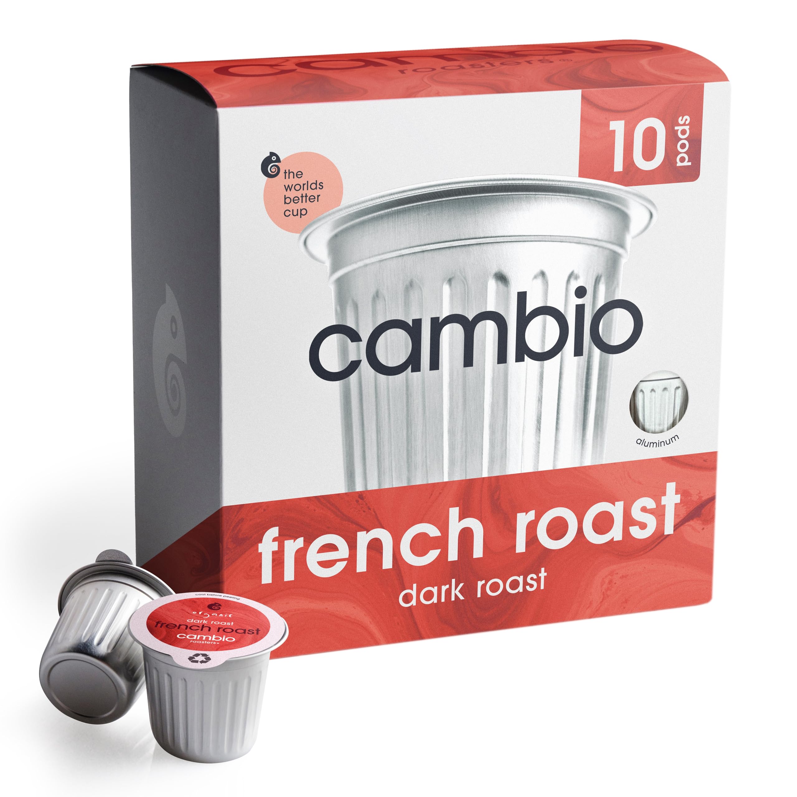 Cambio Roasters Dark Roast Coffee Pods - Recyclable Aluminum Pods, 10ct