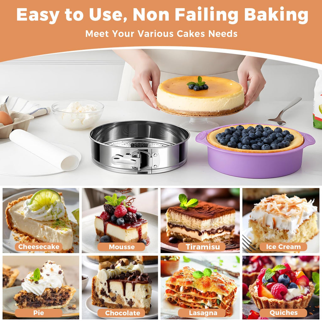 Molgree Non-toxic Springform Pan 9 Inch Nonstick Cheesecake Pan with Sleeve