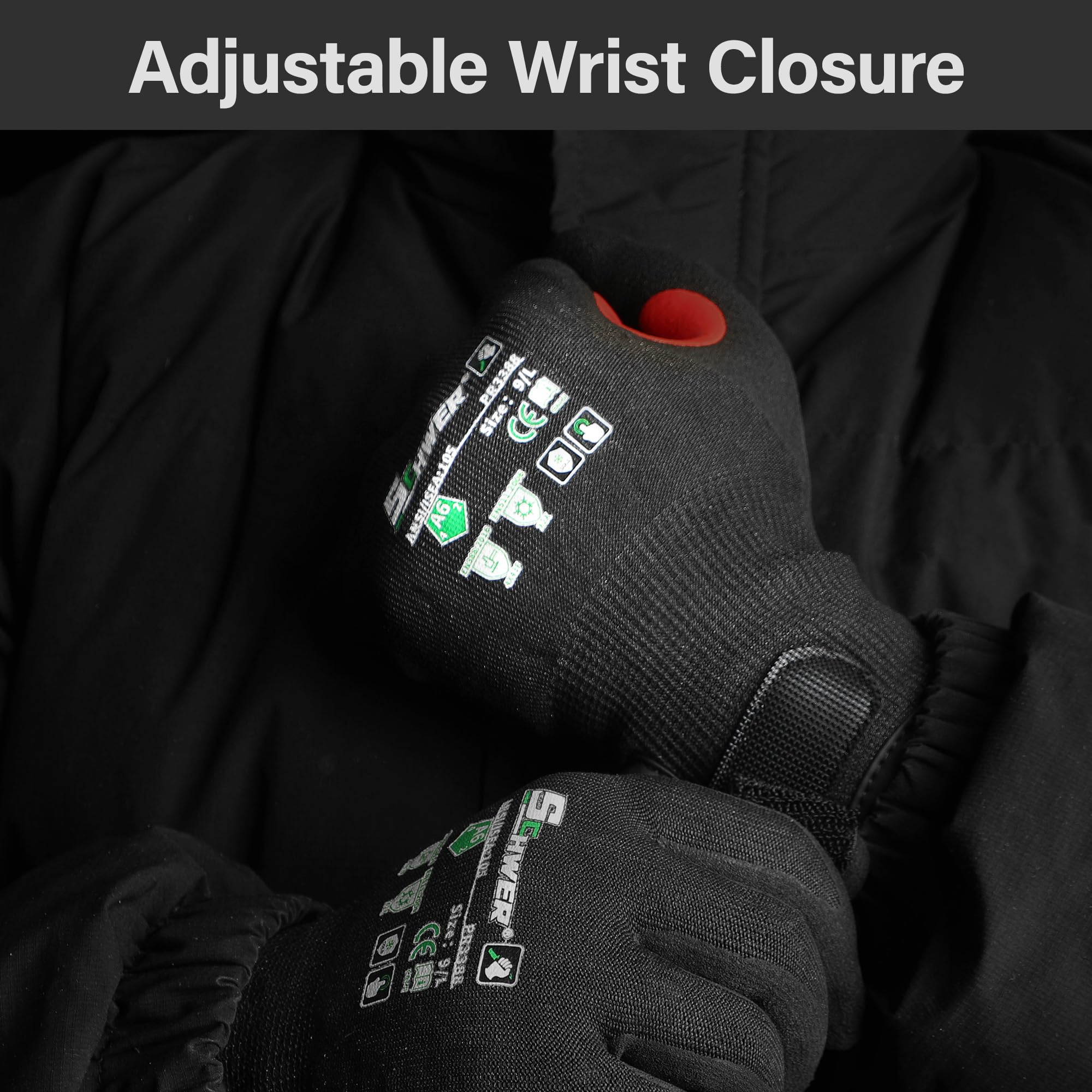 FreezeGuard Winter Work Gloves for Men and Women, ANSI A6 Cut Resistant Gloves With Super Grip, Freezer Glove for Work Below Zero, Touchscreen, Thermal Insulated, PR3388, Black Knight (S, 2 Pairs)