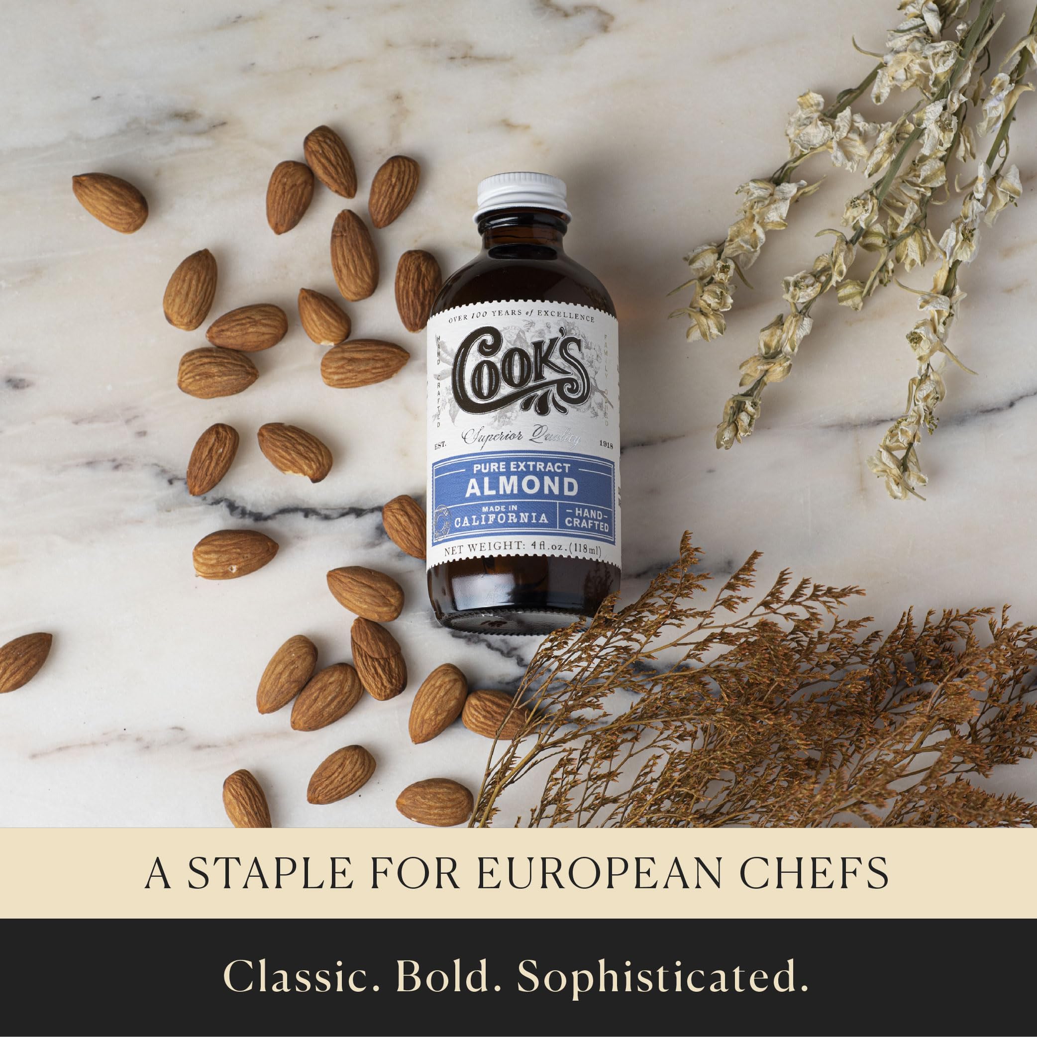 Cook's Pure Almond Extract for Baking, Allergen-Free, 4 oz