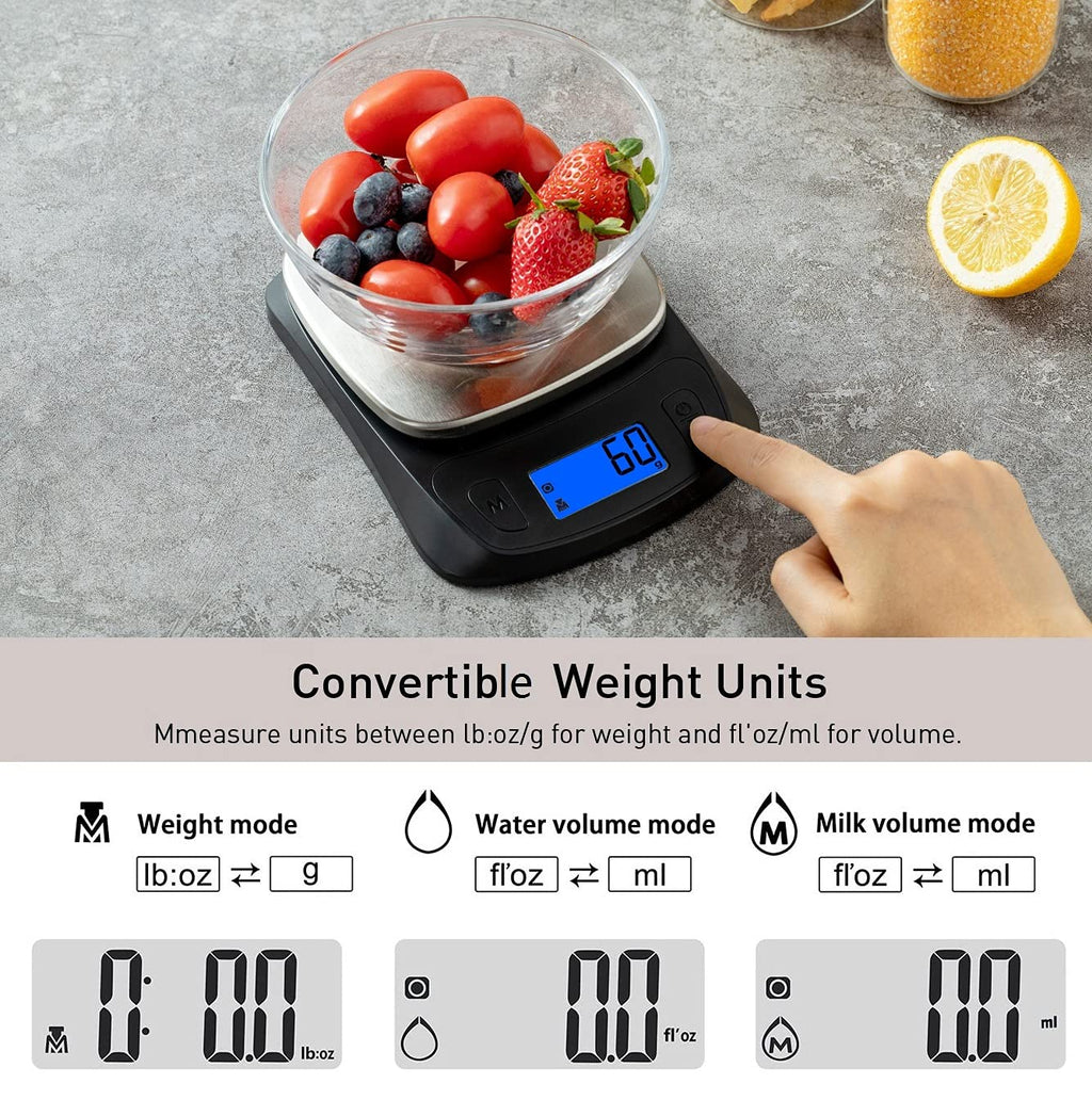NUTRI FIT Kitchen Scales Digital Food Scale Cooking in Grams & Ounces Black