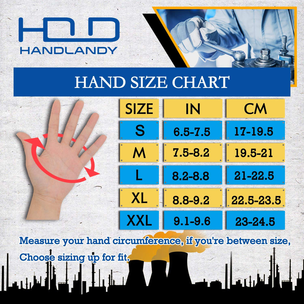 HANDLANDY Work Gloves for Men & Women, Utility Mechanic Working Gloves Touch Screen, Flexible Breathable Gardening Gloves for Yard Maintenance (Small, 6 Pairs)