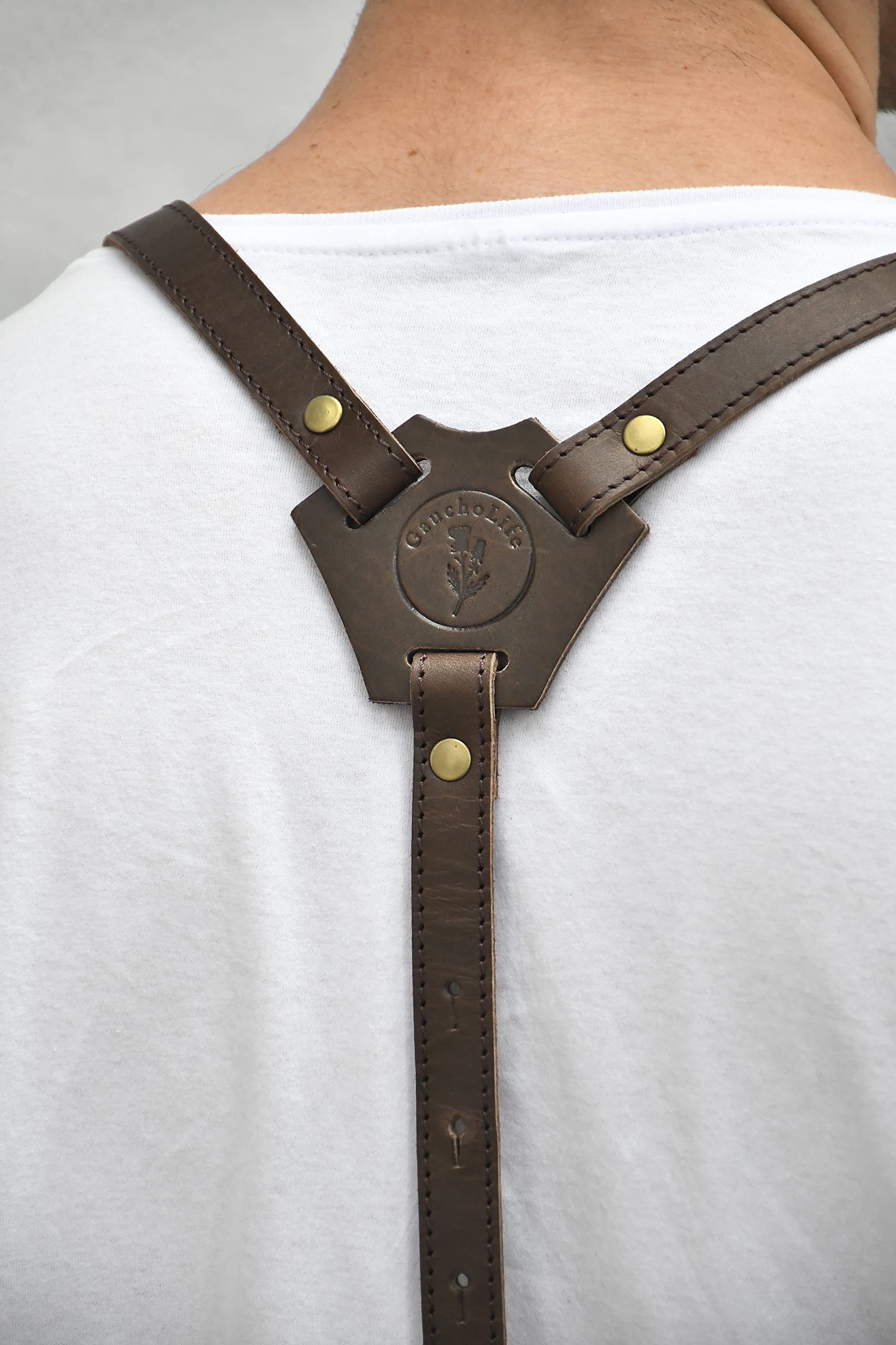 GauchoLife Leather Apron Barista Barber BBQ Barbecue (Brown)