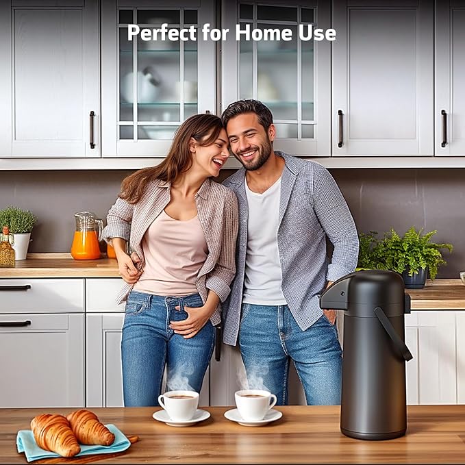 Airpot Coffee Carafe for Keeping Hot - 102 OZ/ 3L Large Coffee Dispenser with Pump - Insulated Stainless Steel Thermos Urn for Hot Drinks Water Tea - Thermal Beverage Dispenser for Parties