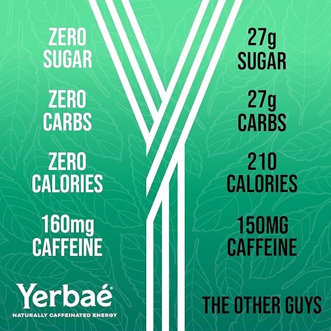 Yerbaé Energy Seltzer & Beverage Bundle - 16oz & 12oz Variety 24-Pack, 0 Sugar, 0 Calories, 0 Carbs, Energized by Yerba Mate & Plant-Based